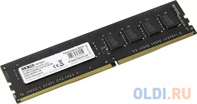 Оперативная память для компьютера AMD R744G2133U1S-UO DIMM 4Gb DDR4 2133 MHz R744G2133U1S-UO