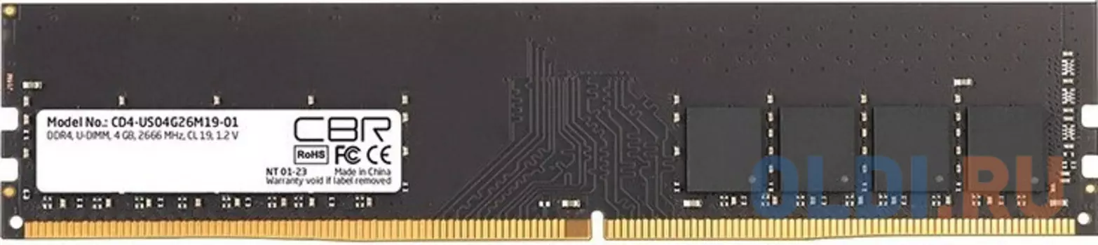 Оперативная память для компьютера CBR CD4-US04G26M19-01 DIMM 4Gb DDR4 2666 MHz CD4-US04G26M19-01