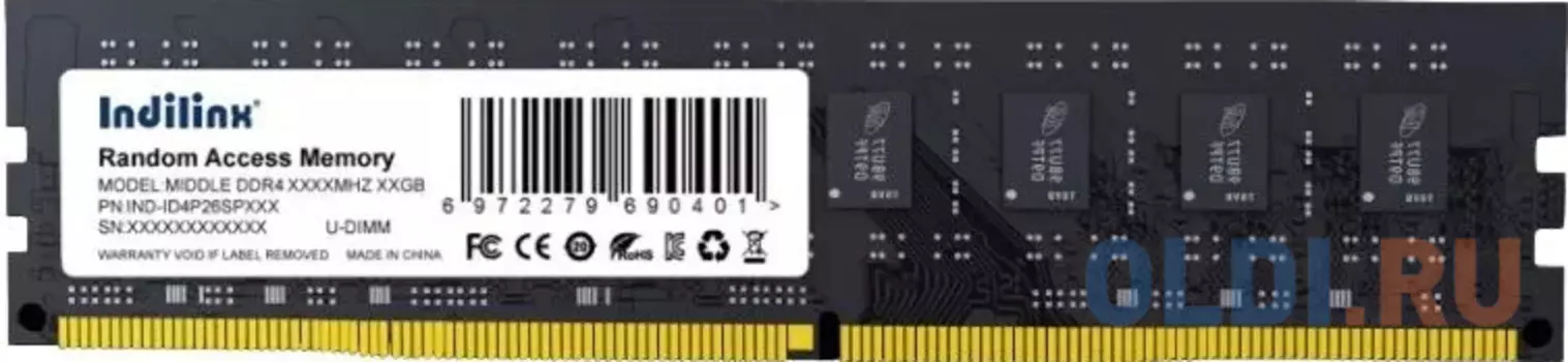 Оперативная память для компьютера Indillinx IND-ID4P32SP16X DIMM 16Gb DDR4 3200 MHz IND-ID4P32SP16X