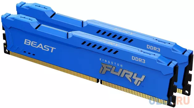 Оперативная память для компьютера Kingston FURY Beast Blue DIMM 8Gb DDR3 1600 MHz KF316C10BK2/8