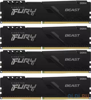 Оперативная память для компьютера Kingston Fury Beast Black DIMM 128Gb DDR4 3600 MHz KF436C18BBK4/128