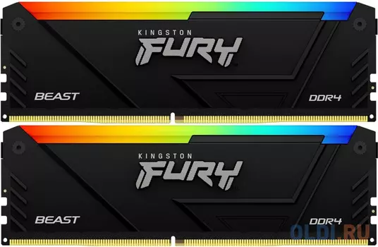 Оперативная память для компьютера Kingston Fury Beast RGB DIMM 32Gb DDR4 3200 MHz KF432C16BB2AK2/32