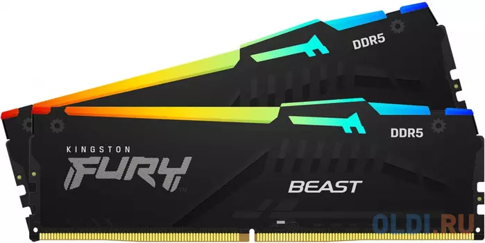 Оперативная память для компьютера Kingston Fury Beast RGB DIMM 16Gb DDR5 5200 MHz KF552C36BBEAK2-16