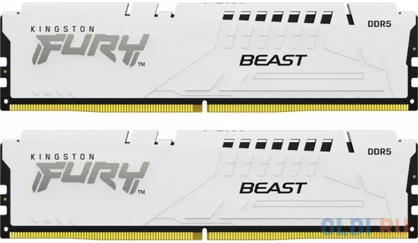 Оперативная память для компьютера Kingston Fury Beast White DIMM 32Gb DDR5 6000 MHz KF560C36BWE2K2-32