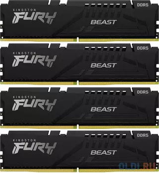 Оперативная память для компьютера Kingston Fury Beast Black DIMM 128Gb DDR5 5200 MHz KF552C40BBK4-128