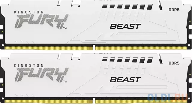 Оперативная память для компьютера Kingston Fury Beast White DIMM 32Gb DDR5 6000 MHz KF560C30BWK2-32