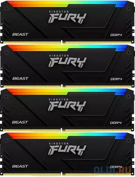 Оперативная память для компьютера Kingston Fury Beast Black RGB DIMM 32Gb DDR4 2666 MHz KF426C16BB2AK4/32