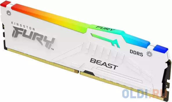 Оперативная память для компьютера Kingston Fury Beast White RGB DIMM 16Gb DDR5 5200 MHz KF552C36BWEA-16