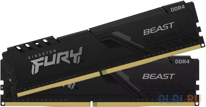 Оперативная память для компьютера Kingston FURY Beast Black DIMM 64Gb DDR4 3200 MHz KF432C16BBK2/64
