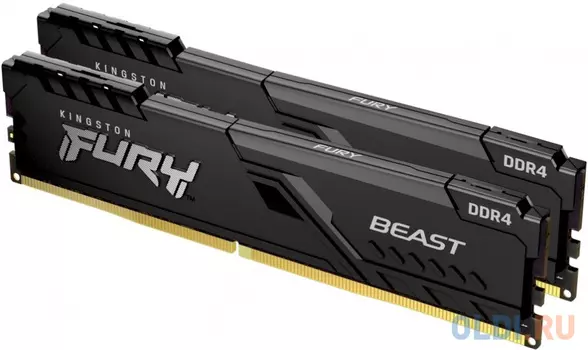 Оперативная память для компьютера Kingston FURY Beast Black DIMM 8Gb DDR4 3200 MHz KF432C16BBK2/8