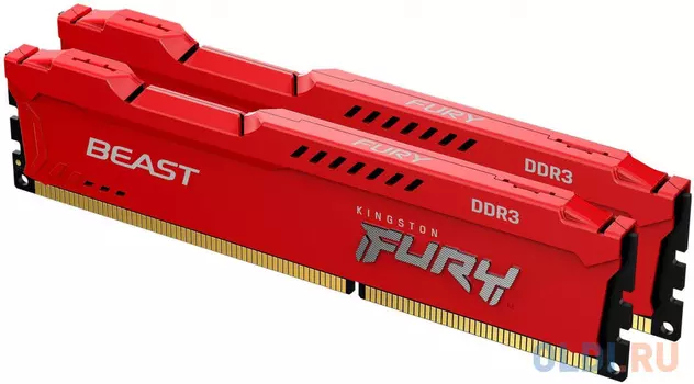 Оперативная память для компьютера Kingston FURY Beast Red DIMM 8Gb DDR3 1600 MHz KF316C10BRK2/8