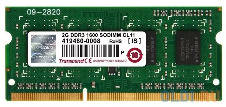 Оперативная память Transcend TS256MSK64V6N SO-DIMM 2Gb DDR3 1600MHz