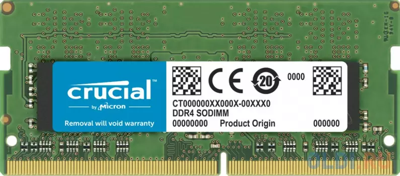 Оперативная память для ноутбука 32Gb (1x32Gb) PC4-25600 3200MHz DDR4 SO-DIMM Unbuffered CL22 Crucial Basics Laptop CT32G4SFD832A