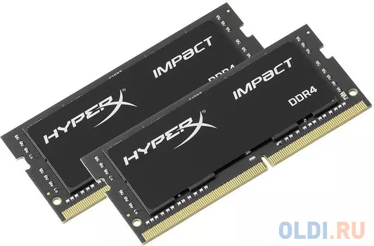 Оперативная память для ноутбука 32Gb (2x16Gb) PC4-21300 2666MHz DDR4 SO-DIMM CL15 Kingston HyperX Impact HX426S15IB2K2/32