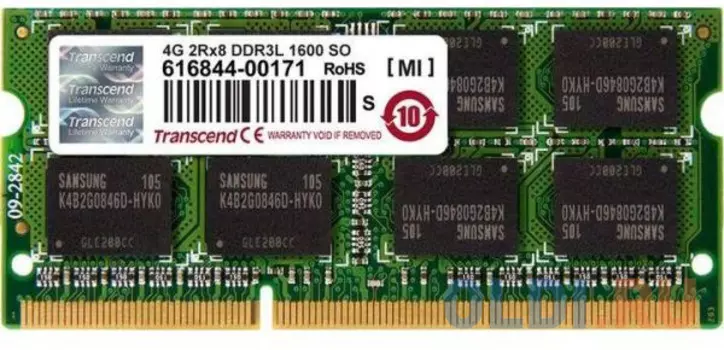 Оперативная память для ноутбука Transcend TS512MSK64W6N SO-DIMM 4Gb DDR3L 1600MHz