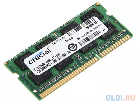 Оперативная память для ноутбука Crucial CT51264BF160B SO-DIMM 4Gb DDR3 1600MHz