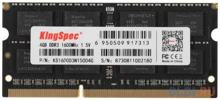Оперативная память для ноутбука Kingspec KS1600D3N15004G SO-DIMM 4Gb DDR3 1600 MHz KS1600D3N15004G