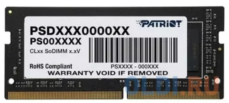 Оперативная память для ноутбука Patriot PSD44G266682S SO-DIMM 4Gb DDR4 2666 MHz PSD44G266682S