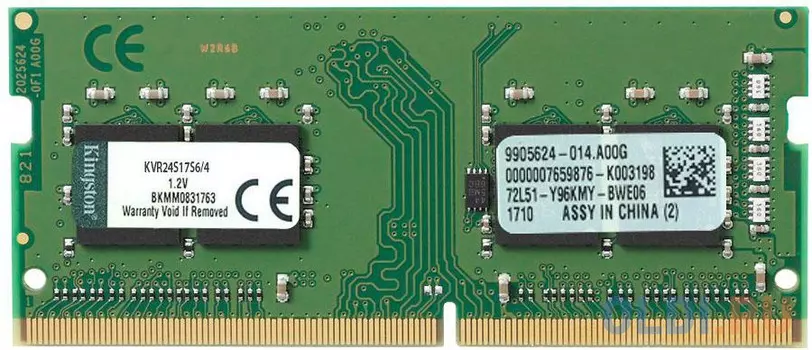 Оперативная память для ноутбука Kingston KVR24S17S6/4 SO-DIMM 4Gb DDR4 2400MHz