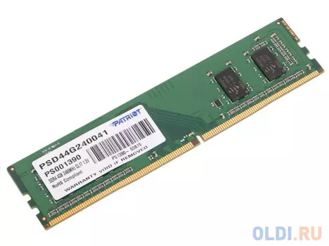 Оперативная память для компьютера Patriot PSD44G240041 DIMM 4Gb DDR4 2400 MHz PSD44G240041