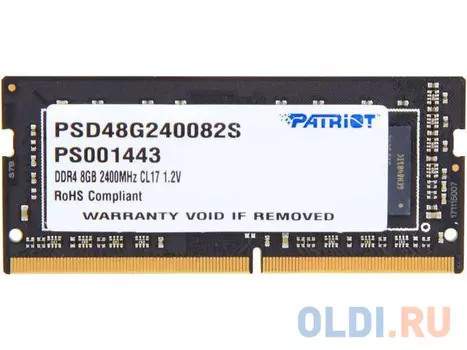 Оперативная память для компьютера Patriot PSD48G240082S SO-DIMM 8Gb DDR4 2400MHz