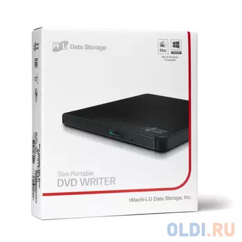 Оптич. накопитель ext. DVD±RW HLDS (Hitachi-LG Data Storage) GP57EB40 Black <USB 2.0, 9.5mm, Tray, Retail