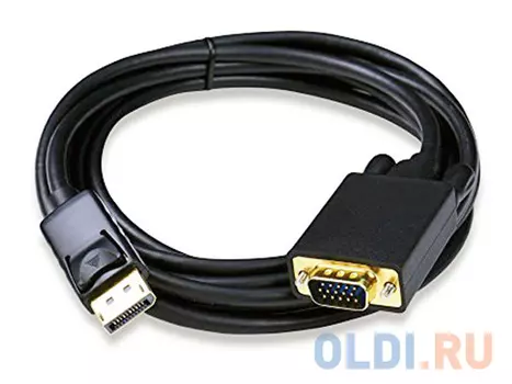 ORIENT C708, Кабель-адаптер DisplayPort M - VGA 15M, длина 1.8 метра, черный
