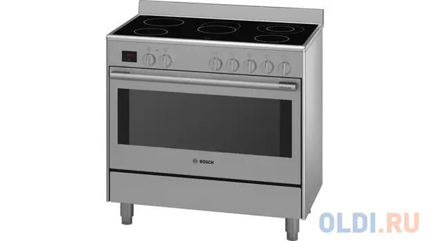Отдельностоящая электрическая плита с духовкой BOSCH HCB738357M Series 8, 846-880 x 898 x 600, 5 зон готовки 2.2 кВт, 112 л, 8 режимов гриль