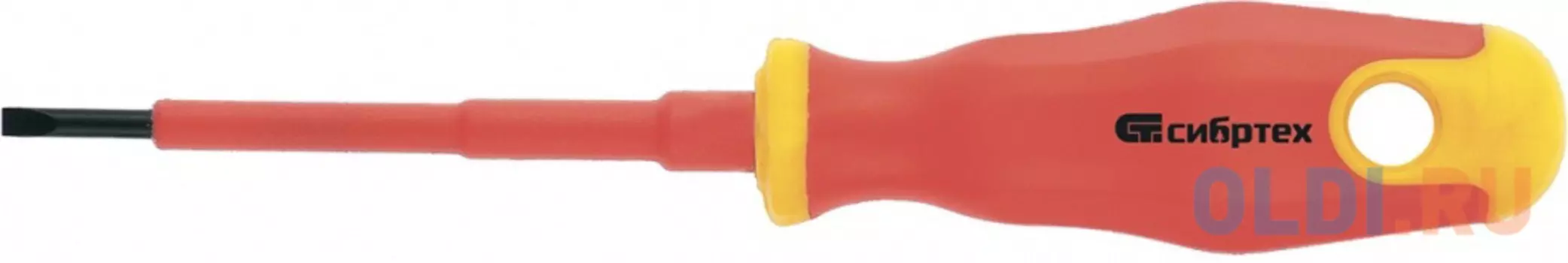Отвертка СИБРТЕХ 12935 диэлектрическая sl6.5х150мм crv до 1000в двухкомпонентная рукоятка