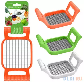 ОВОЩЕРЕЗКА ДЛЯ САЛАТА НЕРЖАВ., РУЧКИ ПЛАСТ. (6/48) "МУЛЬТИДОМ" 53.35