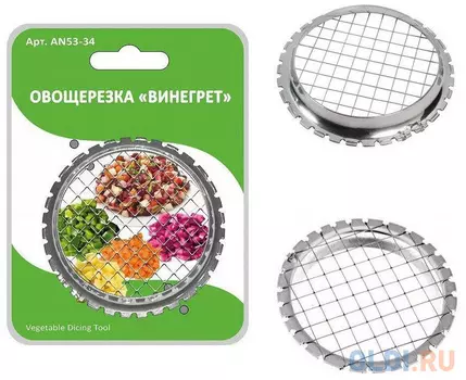 ОВОЩЕРЕЗКА "ВИНЕГРЕТ" 6 ММ МЕТАЛ. (12/288) "МУЛЬТИДОМ" 53.34
