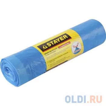 Пакеты для мусора Stayer Comfort завязками 30л 20шт голубой 39155-30