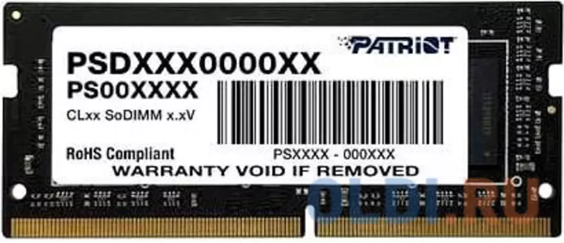 Оперативная память для ноутбука Patriot PSD44G266641S SO-DIMM 4Gb DDR4 2666 MHz PSD44G266641S
