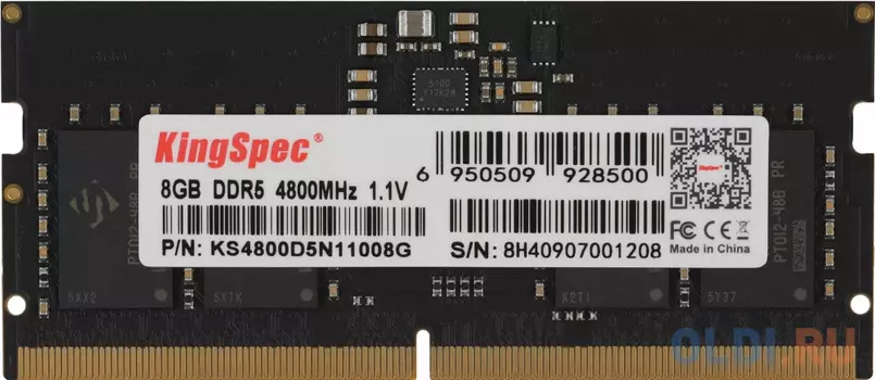 Память DDR5 8GB 4800MHz Kingspec KS4800D5N11008G RTL PC5-38400 CL40 DIMM 288-pin 1.1В single rank Ret