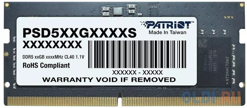 Оперативная память для ноутбука Patriot Signature SO-DIMM 8Gb DDR5 4800 MHz PSD58G480041S