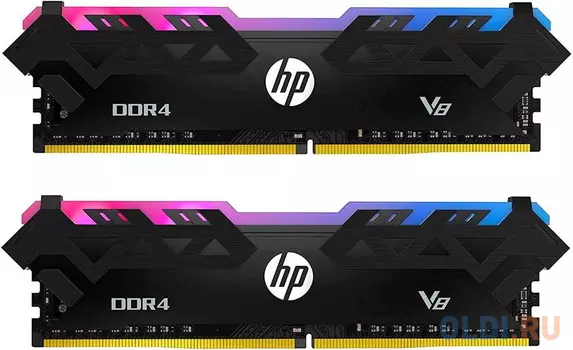 Память DDR 4 DIMM 32Gb (16Gbx2) PC25600, 3200Mhz, 16-18-18-38, HP V8 RGB 8MG03AA#ABB с радиатором