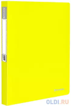 Папка 40 вкладышей BRAUBERG "Neon", 25 мм, неоновая желтая, 700 мкм, 227453
