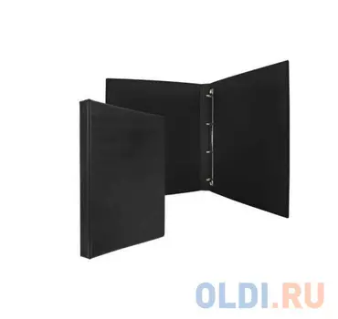 Папка-файл на 4 кольцах, черная, PVC, 25 мм, диаметр 16мм.