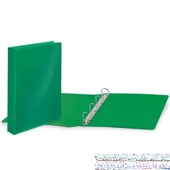 Папка на 4 кольцах BRAUBERG, картон/ПВХ, с передним прозрачным карманом, 50 мм, зеленая, до 300 листов, 223532