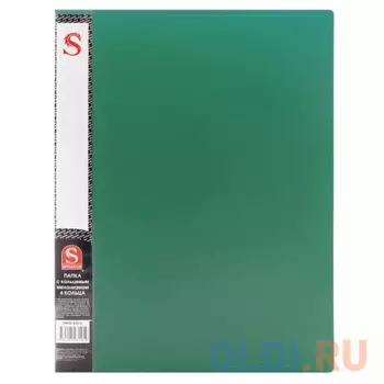 Папка на 4 кольцах, ф.А4, 0,6 мм, карман, форзац, ассорти