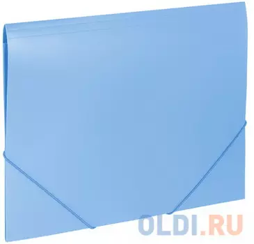 Папка на резинках BRAUBERG "Office", голубая, до 300 листов, 500 мкм, 228078