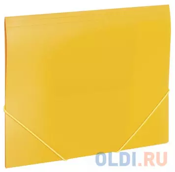 Папка на резинках BRAUBERG "Office", желтая, до 300 листов, 500 мкм, 228082
