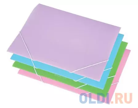 Папка на резинках, ф.A4, FOCUS прозрачный матовый, материал PP, плотн. 350 мкр, 200 л., фиолетовый