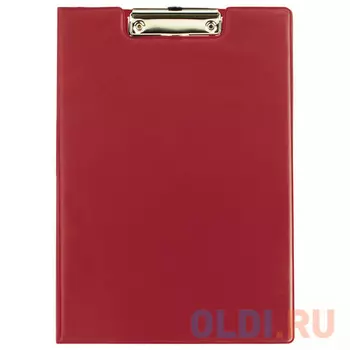 Папка-планшет BRAUBERG, с верхним прижимом и крышкой А4, картон/ПВХ, Россия, бордо, двойной срок службы, 225687