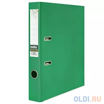 Папка-регистратор 50 мм, PVC двухсторонняя, зеленая, с металлической окантовкой