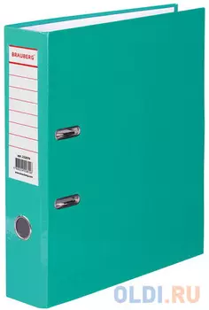 Папка-регистратор BRAUBERG, ламинированная, 80 мм, светло-зеленая, 222070