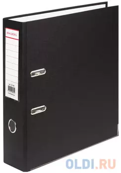 Папка-регистратор BRAUBERG с покрытием из ПВХ, 80 мм, с уголком, черная (удвоенный срок службы), 227189