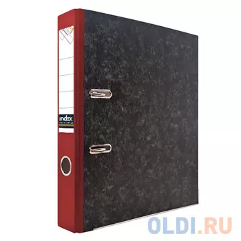 Папка-регистратор "под мрамор", 50 мм, А4, корешок красный