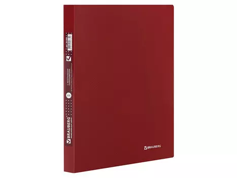 Папка с металлическим скоросшивателем и внутренним карманом BRAUBERG "Диагональ", темно-красная, до 100 листов