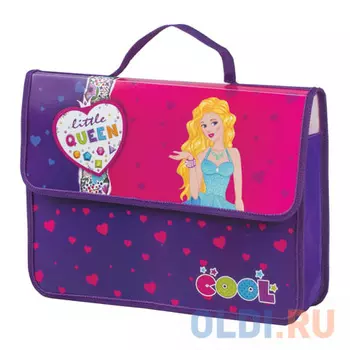 Папка с ручками, А4, пластиковая, на липучке, широкая, "Красотка", ПМ-А4-23